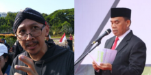 Kolase foto Abu Janda dan sekda DKI