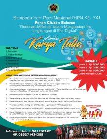 Bersempena dengan Hari Pers Nasional (HPN) Ke-74, Persatuan Wartawan Indonesia (PWI) Kabupaten Siak Taja perlombaan karya tulis (foto/int)