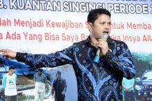 Ketua Fraksi Demokrat Kuantan Singingi Fedrios Gusni, saat melakukan reses (foto/Zar)