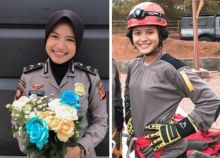 Polwan cantik dan imut bertugas di Polda Jawa Barat (foto/int)