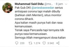 Said Didu komentar pedas soal peretasan virus monitor corona