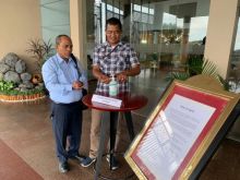 Manajemen RAPP sediakan hand sanitizer di pintu masuk kantor