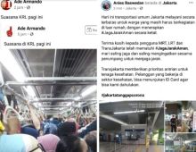 Ade Armando tadi pagi mengunggah foto suasana KRL yang masih padat (foto/int)