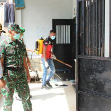 Lapas IIA Bengkalis disemprot disinfektan (foto/int)