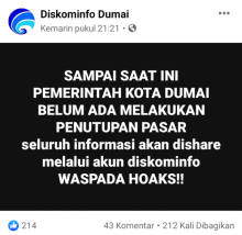 Pemerintah kota Dumai membantah adanya tindakan Penutupan pasar (foto/int)