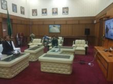 Anggota DPRD Riau M Adi melakukan teleconference dengan dinas kesehatan Provinsi Riau dan Meranti terkait wabah virus corona