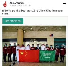 Ade Armando tanggapi foto bersama tim medis China ke Arab Saudi (foto/int)