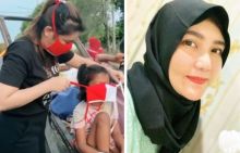 Via Vallen bagi masker gratis di jalanan (foto/int)