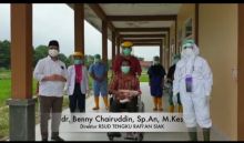 Satu pasien positif Covid-19 yang dirawat di RSUD Tengku Rafian Kabupaten Siak dinyatakan sembuh (foto/ist)