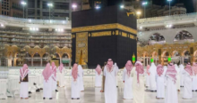Pelaksanaan Salat Tarawih di Masjid Haram Makkah yang dilakukan secara berjarak. Foto: int 