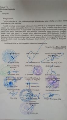 12 Organisasi Keagamaan di Kabupaten Bengkalis Usulkan PSBB dan Bubuhkan Tandatangan (foto/Hari)