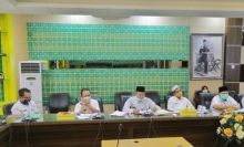 Validasi Data Jaringan Pengaman Sosial, Sekda Siak Video Conference Dengan Sekda Riau (foto/lin)