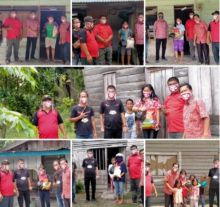 Peduli Masyarakat Terdampak Covid -19, Bersama Sahabat Hendri Pangaribuan Salurkan Paket Sembako di Kandis (foto/ist)