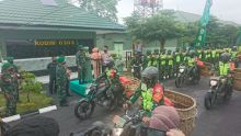 FOTO: Danrem 031/WB didampingi Plh Bupati Bengkalis Bustami HY saat melepas puluhan Bhabinsa Kodim 0303/Bengkalis