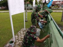 Danramil 09/Langgam Pimpin Anggota Benahi Pangkalan