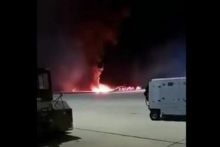 Jet tempur F-16 jatuh dan meledak