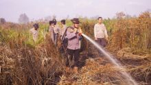 Karhutla di Kuala Terusan Padam, Tim Lakukan Pendinginan (foto/int)