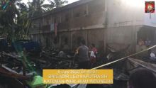 Diduga Korsleting, Satu Unit Kos-kosan di Pasar Sambu, Inhil Ludes Terbakar (foto/ist)