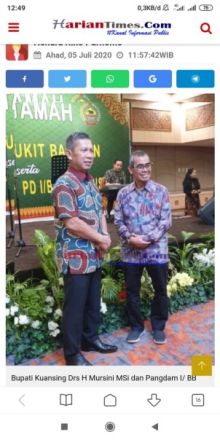 Hadiri Ramah Tamah Bersama Pangdam, Bupati Sampaikan Kuansing Masuk Urutan Pertama Kerawanan Pilkada (foto/Zar)