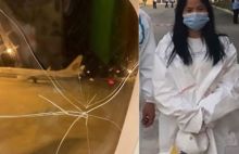 Wanita ini nekat memecahkan kaca pesawat