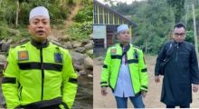 Pakai Jaket Polisi Ustadz Das'ad Latif Bagi Daging Kurban di Kampung Mualaf (foto/int)