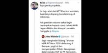 Tangkapan layar cuitan politisi demokrat