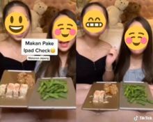 Viral Dua Remaja Cewek Ini Jadikan iPad Mahalnya Alas Makan, Netizen: Bill Gates Tertawa, Norak Banget (foto/int)