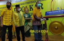 FOTO: Syamsuar saat membuka Musda Golkar Bengkalis ke X