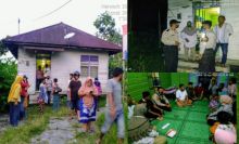 Puluhan warga masyarat saat geruduk kediaman rumah Mi