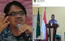 Ade Armando Unggah Foto Rocky Gerung Pakai Peci di Mimbar, Netizen Langsung Bilang Ini (foto/int)