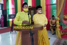 FOTO: Indra Gunawan Eet - Samsu Dalemunte saat digedung LAMR Bengkalis