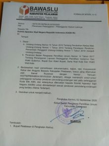 Bawaslu Pelalawan Kembali Laporkan ASN Pelalawan ke KASN (foto/ardi)