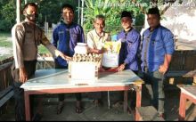 Polisi Bandar Sei Kijang Bersama Pengurus Masjid Nurul Huda Desa Muda Setia Salurkan Bantuan Kepada Kaum Dhuafa