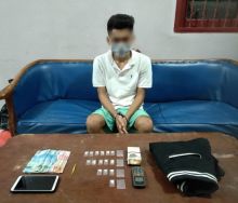Tersangka JR dan 15 paket sabu