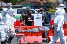 Simulasi pelaksanaan Pilkada di tenga pandemi Covid-19. Ilustrasi 