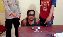 Pengedar Sabu di Pelalawan Ini, Simpan BB Dalam Helm (foto/ardi)