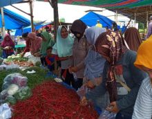 Sosialisasikan AKB, Polwan Polsek Teluk Meranti Turun Kepasar 