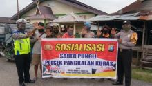 Polsek Pangkalan Kuras Polres Pelalawan Sosialisasi Saber Pungli kepada Pengemudi Becak