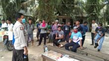 Polsek Bandar Sei Kijang Imbau Protokol Kesehatan Kepada Karyawan Perusahaan 