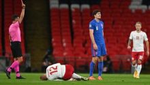 Inggris Dikalahkan Denmark UEFA Nations League, Bek Termahal MU Harry Maguire Malah Kena Kartu Merah (foto/int)
