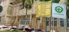 2 Bulan Lebih Kontrak Berjalan, Rehab Gedung DRPD Pelalawan Baru 14 Persen (foto/ardi)