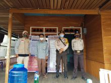 Bhabinkamtibmas Polsek Teluk Meranti Periksa Kesiapan Protokol Kesehatan di Lokasi Kampanye