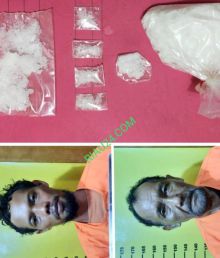 Dua tersangka dan barang bukti