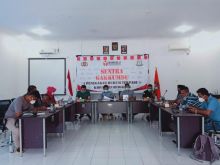 Bawaslu Bengkalis saat menggelar rapat Gakkumdu