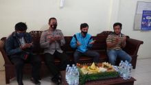 Peringati HUT Humas Polri Ke-69, Polres Siak Potong Tumpeng bersama Insan Pers (foto/lin)