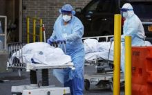 Petugas kesehatan di AS menangani korban Covid-19. (ilustrasi). Foto: int 