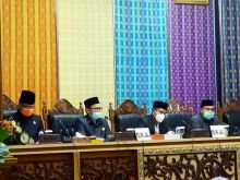 Syahrial Abdi (PJ Bupati Bengkalis), Khairul Umam (Ketua DPRD Bengkalis), Syahrial, ST MSI (Wakil Ketua DPRD), Syaiful Ardi (Wakil Ketua)