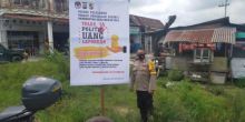 Polsek Pangkalan Kerinci Pasang Spanduk Imbauan Cegah Politik Uang