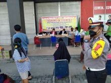 Sidang Ditempat, Polsek Pangkalan Kerinci Gelar Operasi Yustisi Gabungan Penerapan Prokes