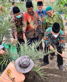 Penanaman bibit kurma oleh Sekjen Kemenag RI